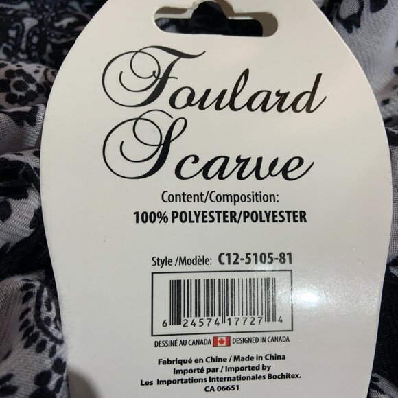 black and white scarf - Picture 3 of 3